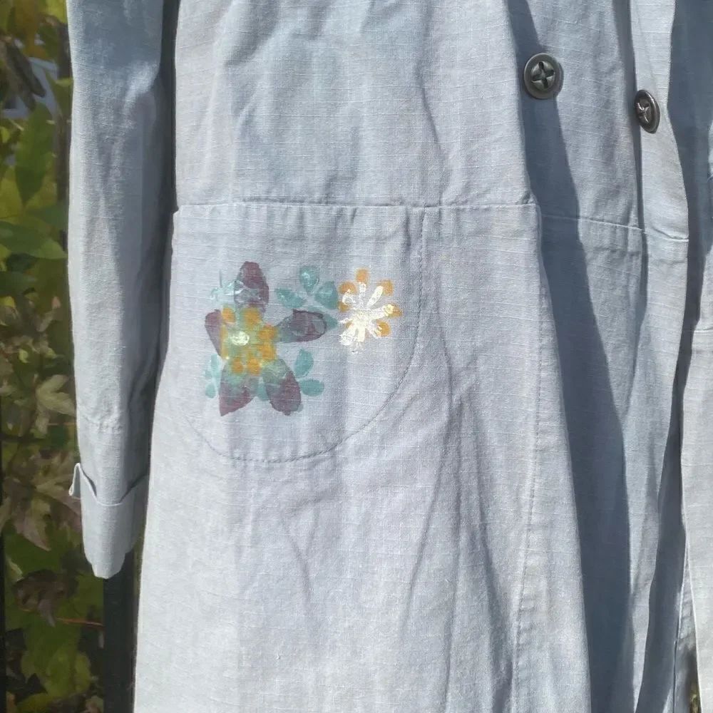 Blue Fish Hand Painted Jacket RARE! - Picture 3 of 10